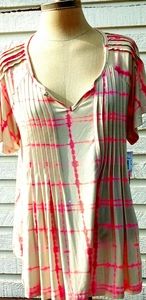 👚Nwt Zac & Rachel short sleeve flowy pleated tie-dye top size medium